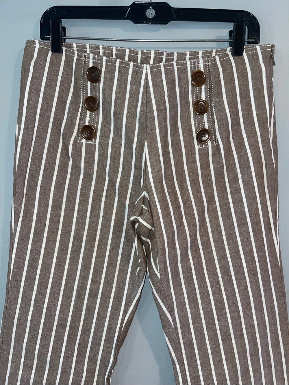 Tory Burch High Waist Sailor Striped Cotton Pants Size 6‎